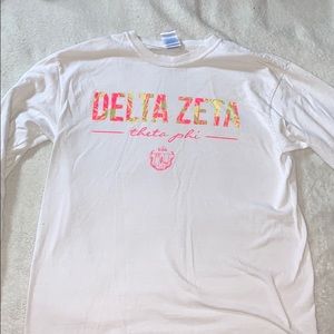 Delta Zeta long sleeve white tee